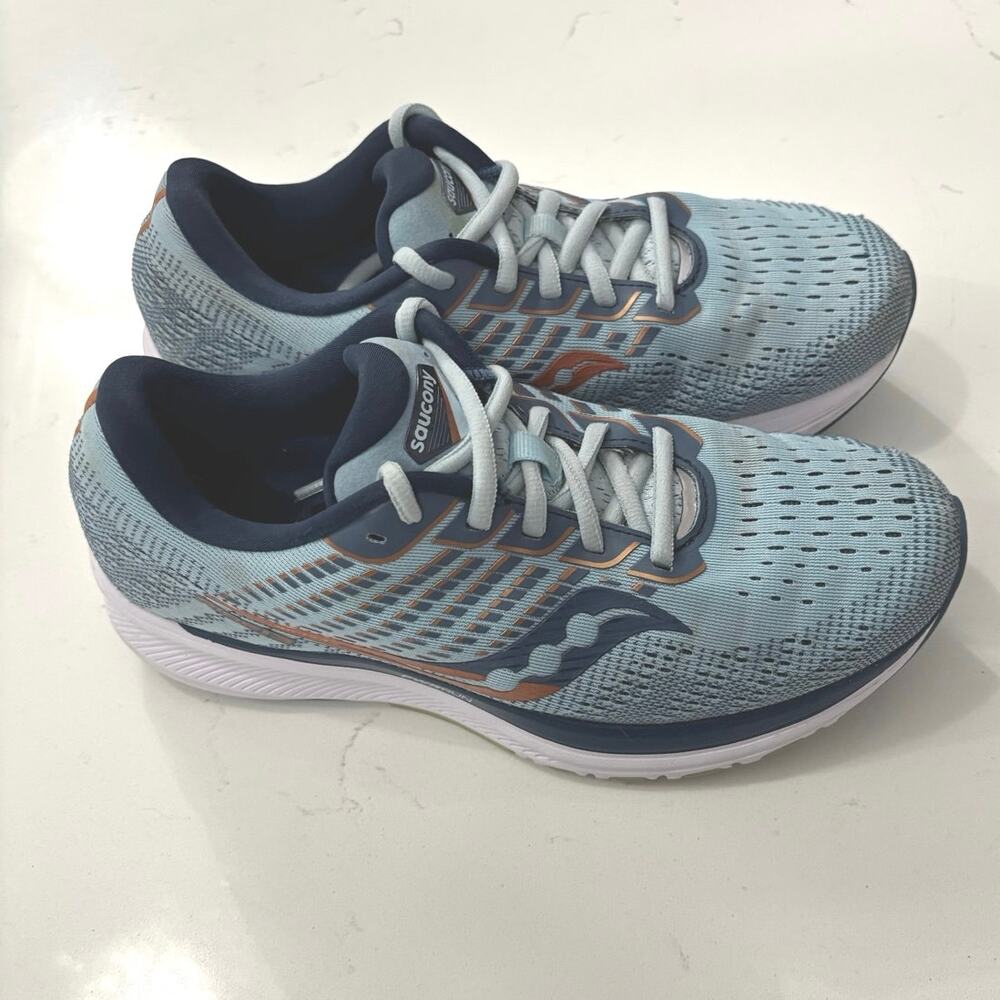 Saucony Women's Ride 13 running shoe sz 8.5 Wo Sky/Storm athletic gym outdoors